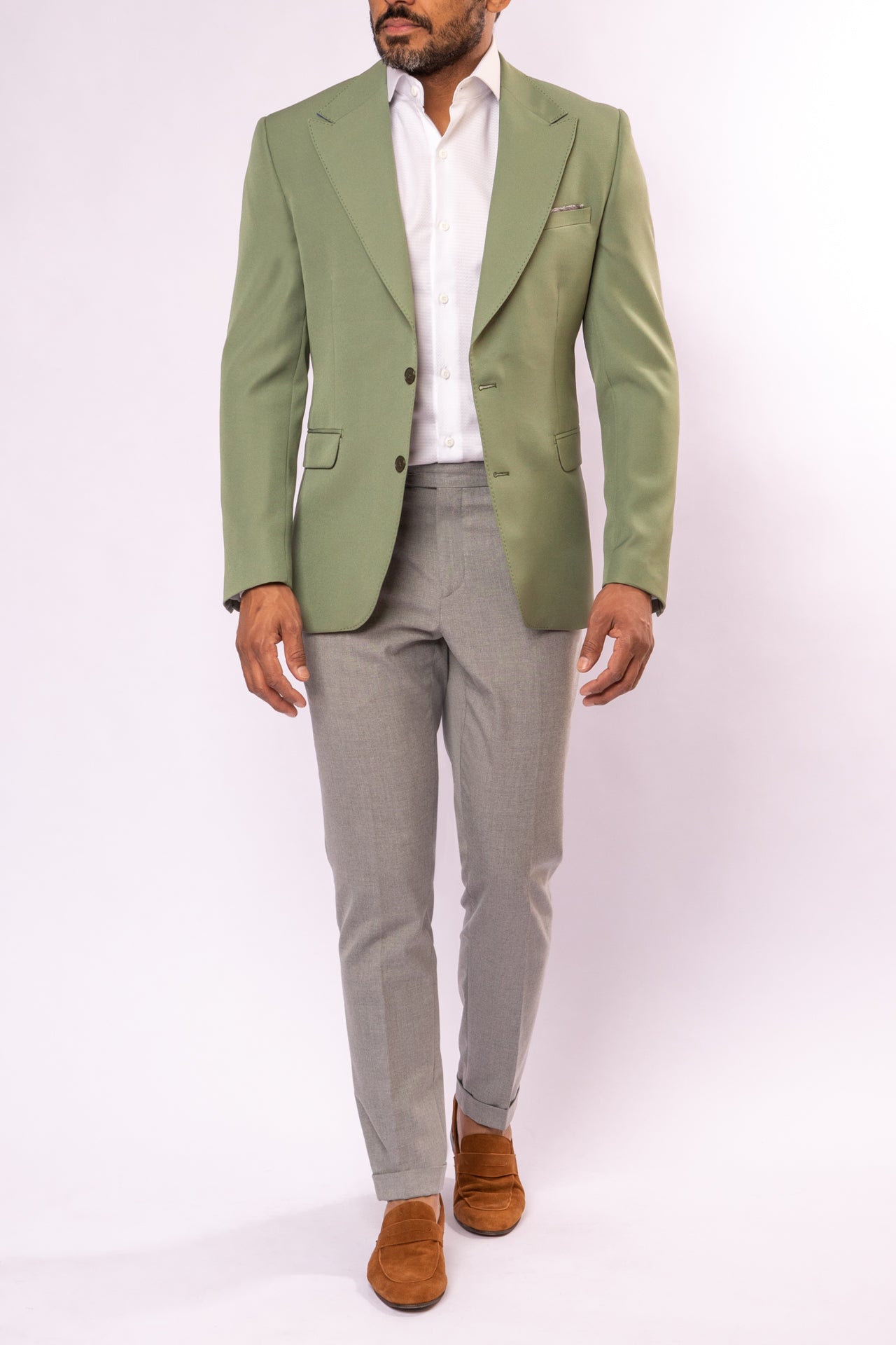 Blazer Super lapela Peak Oliva