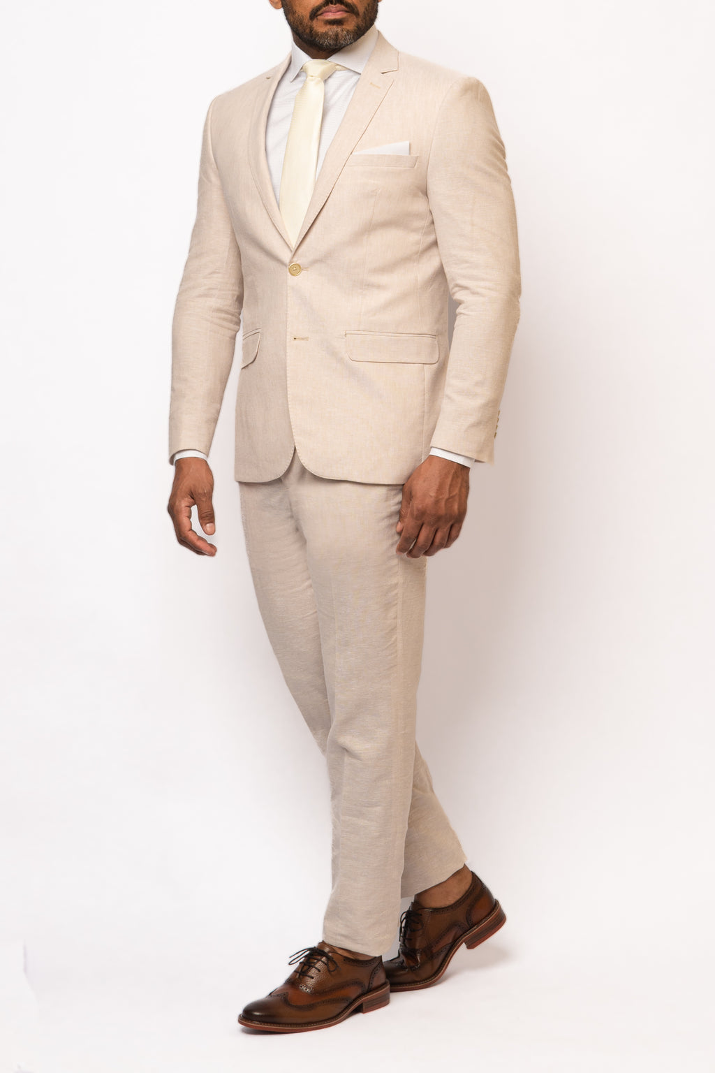 Terno Linho Lapela Notched