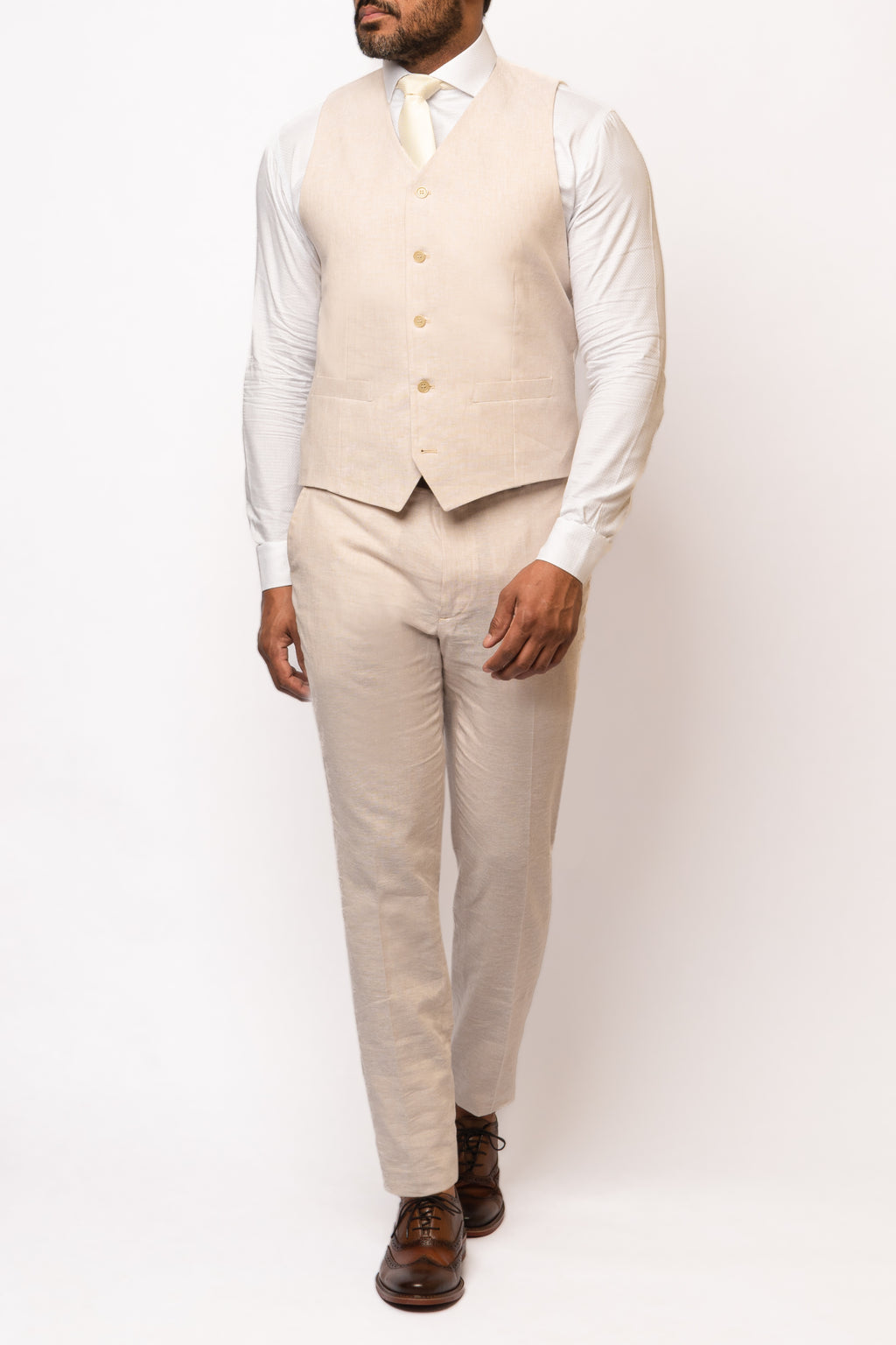 Terno Linho Lapela Notched